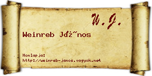 Weinreb János névjegykártya